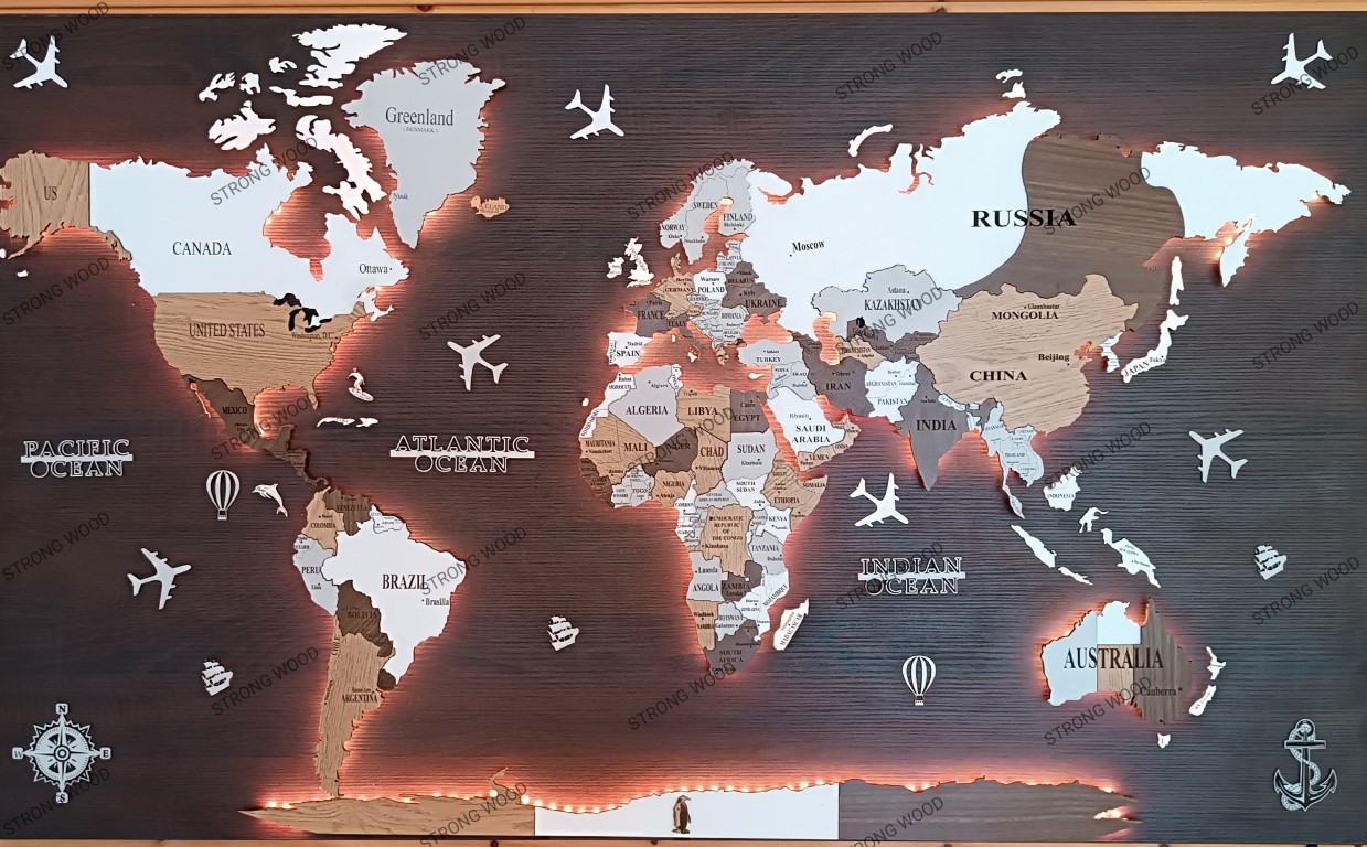 Led mapa sveta 140x90 3D - Image 11