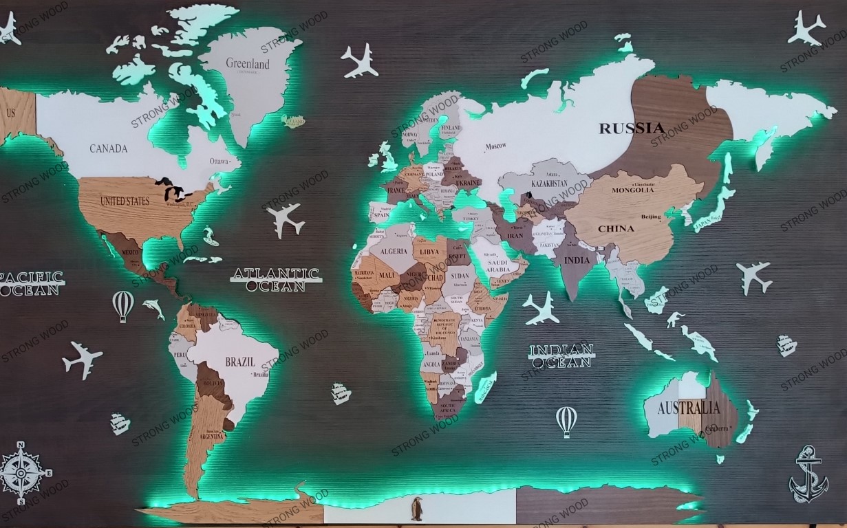 Led mapa sveta 140x90 3D - Image 9