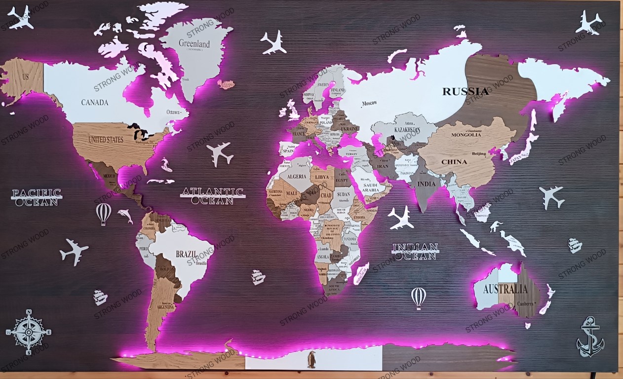 Led mapa sveta 140x90 3D - Image 8