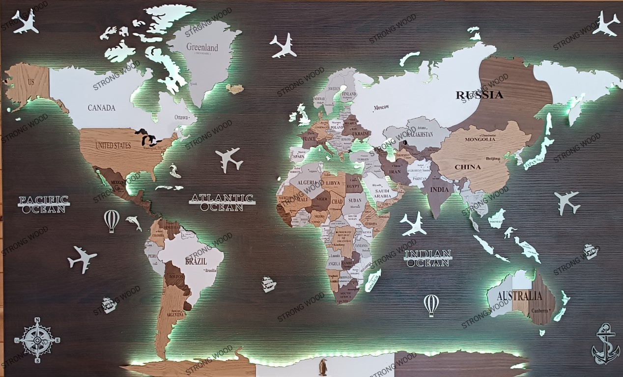 Led mapa sveta 140x90 3D - Image 5