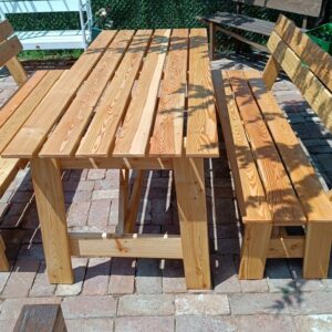 Baštenski set sto sa dve klupe bor 200 cm