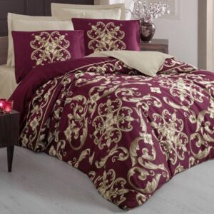 Posteljina TAYLOR BORDO DOUBLE pamucni saten