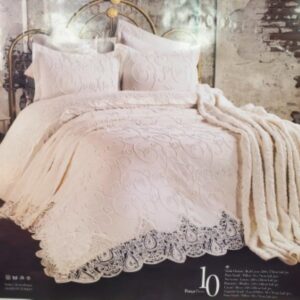 Posteljina bračna ARMADE LIDYA set 10 delova 100% pamuk Bela