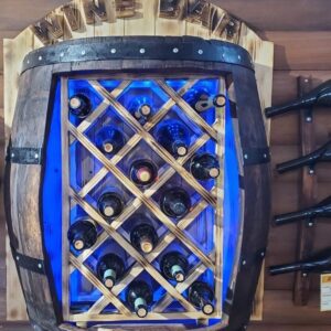 Bure polica za vino svetleća   75x43x90 cm  Ručne izrade /handmade