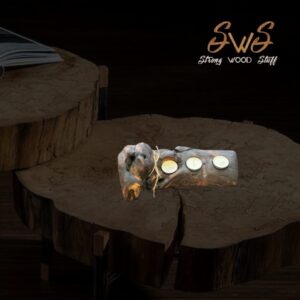 Rustikalni svijećnjak od drveta 009