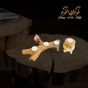 Rustikalni svijećnjak od drvene grane 013