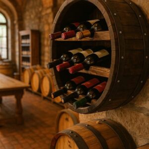 Polica za flase model Krug  Ručne izrade /handmade