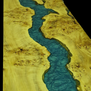 Epoxy sto - ploča stola MAZER/plava reka 92x273 cm