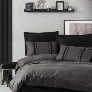 Posteljina CB RANFORCE DOUBLE - Plain Line - ANTRASIT/SIYAH